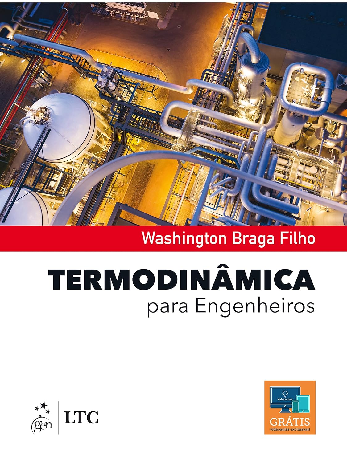 Termodinâmica para Engenheiros Capa do livro sobre termodinâmica com imagem industrial e texto em português