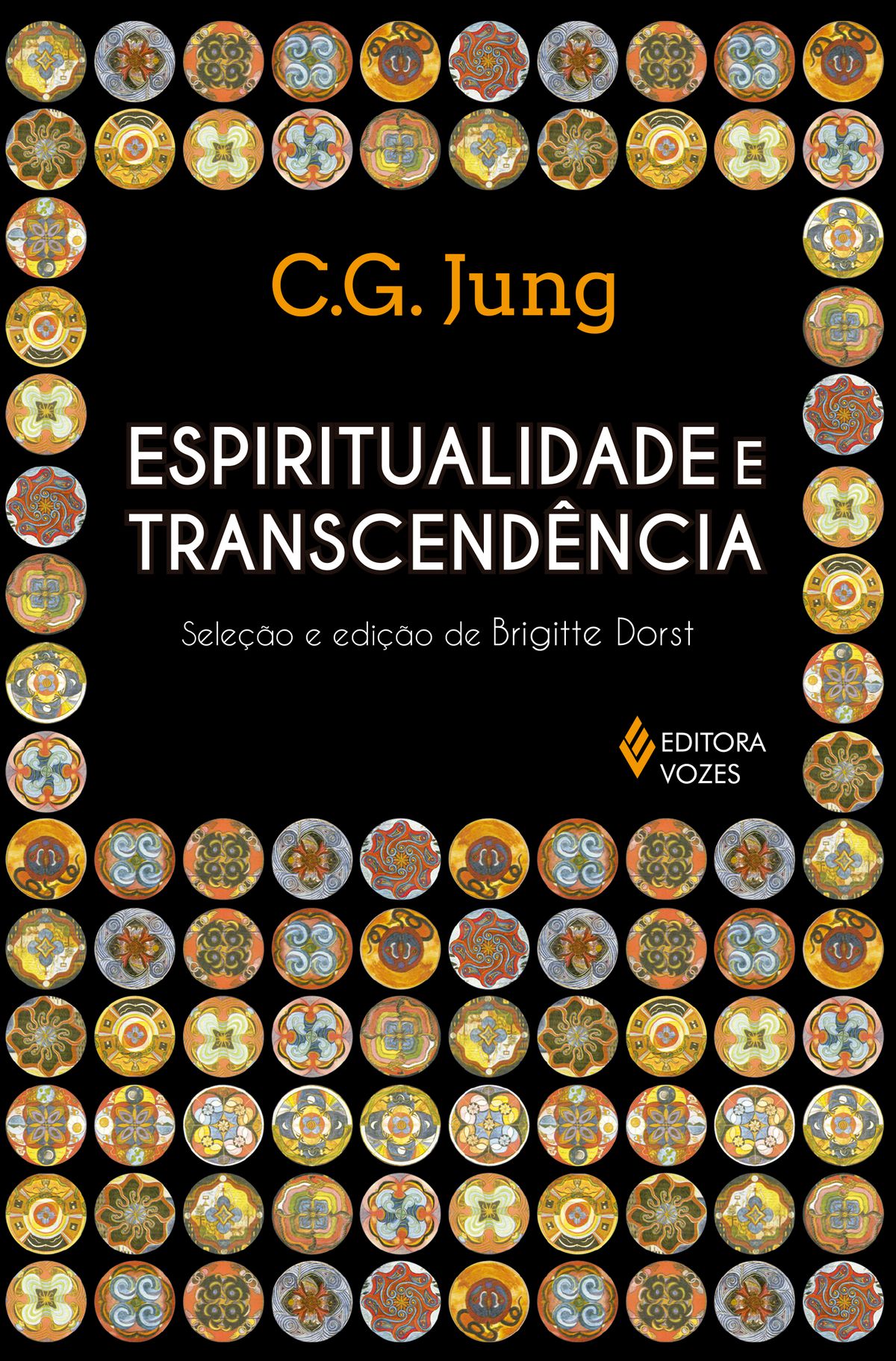 Espiritualidade e Transcendência Capa do livro ESPIRITUALIDADE E TRANSCENDÊNCIA de C.G. Jung com decoração circular colorida e fundo preto