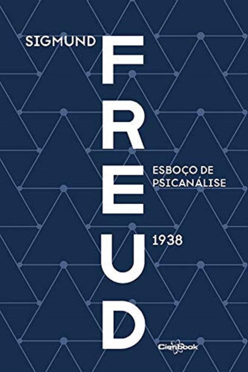 Esboço de Psicanálise (1938) Capa de livro azul com texto branco FREUD, Sigmund, Esboço de Psicanálise, 1938