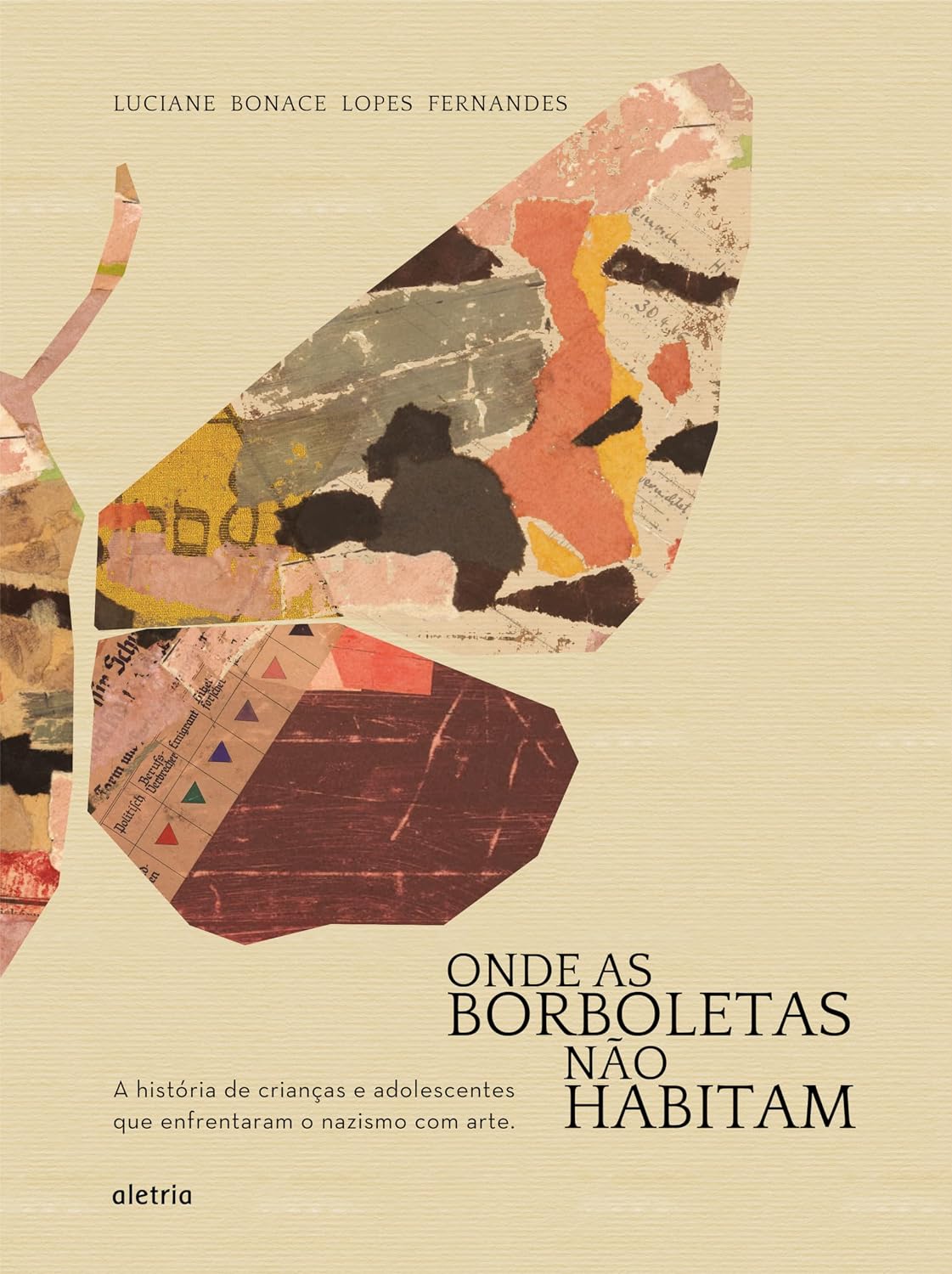 Onde as Borboletas Não Habitam: a História de Crianças e Ado Capa de livro com título Onde as Borboletas Não Habitam e ilustração abstrata colorida