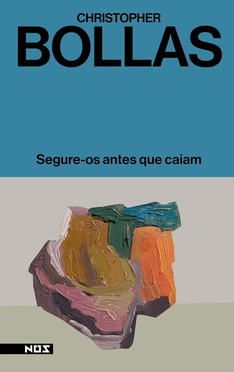 Segure-os Antes que Caiam Capa de livro azul e bege com pintura colorida e texto em preto