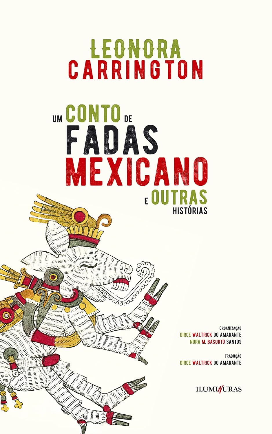 Conto de fadas mexicano e outras histórias, Um Capa de livro com título colorido e ilustração de criatura mitológica de cabeça de porco.