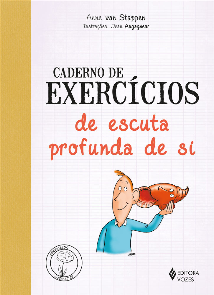 Caderno de Exercícios de Escuta Profunda de Si Capa de livro com ilustração, texto e logótipos