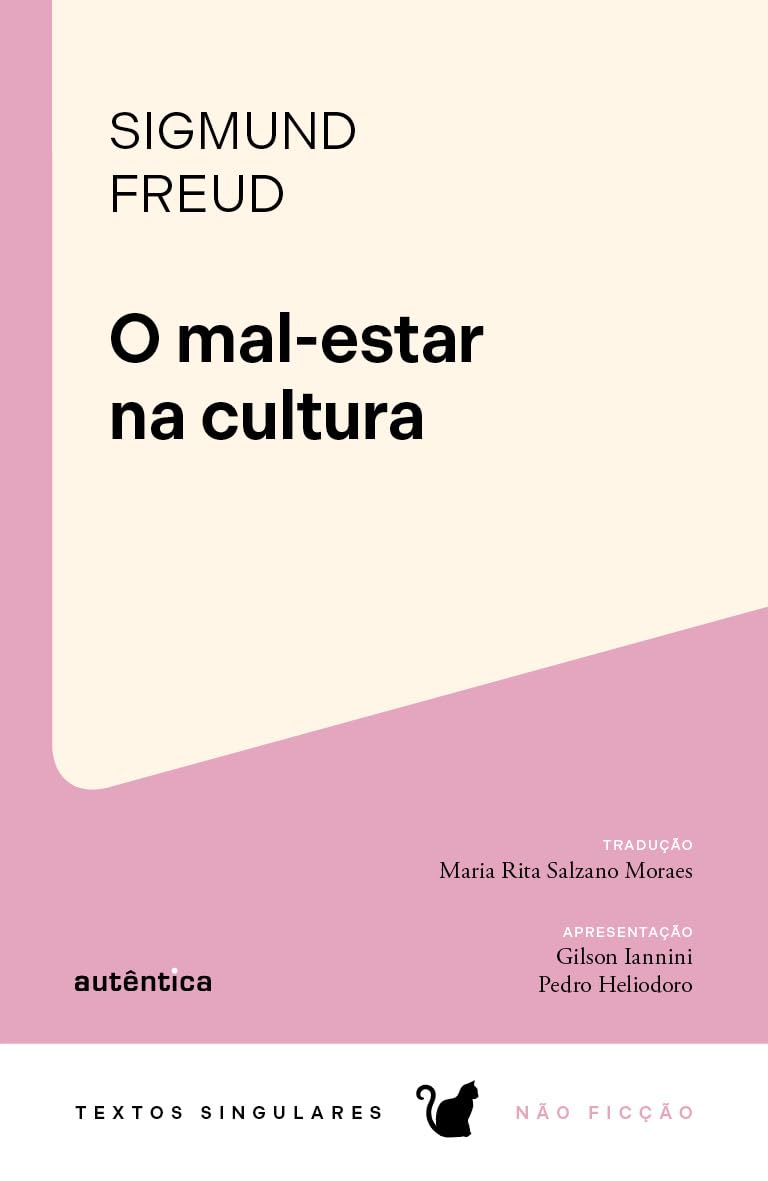 O Mal-estar na Cultura Capa do livro O mal-estar na cultura de Sigmund Freud com design em creme e rosa