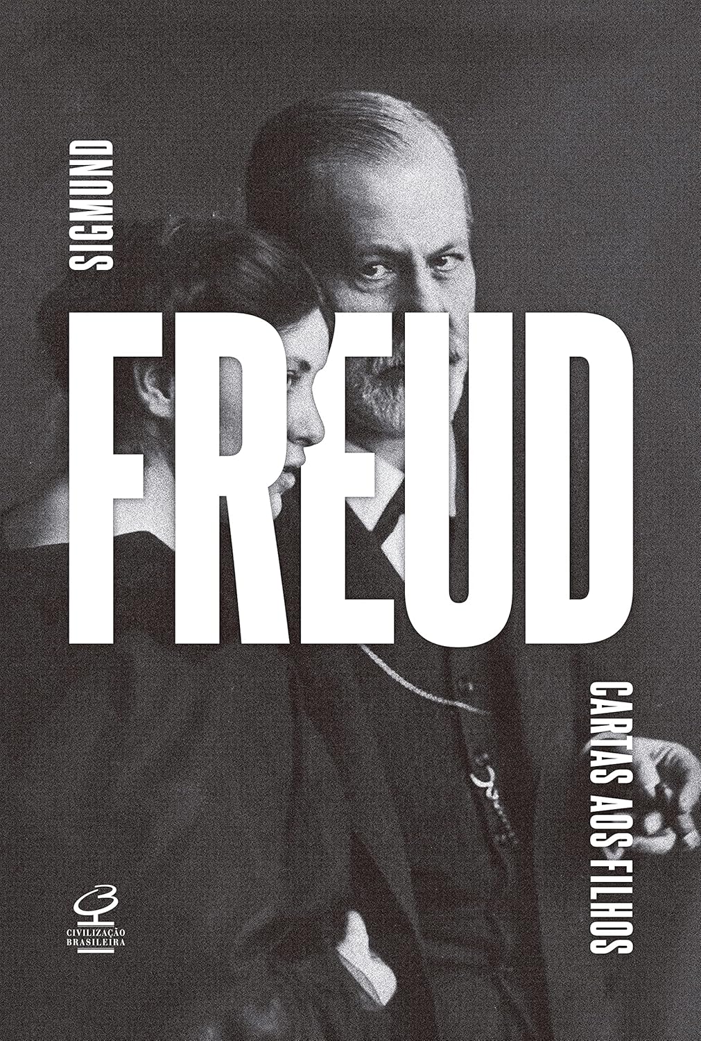Cartas aos filhos: Freud Capa de livro em tons cinza com fotografia de homem e mulher e texto Freddy e títulos