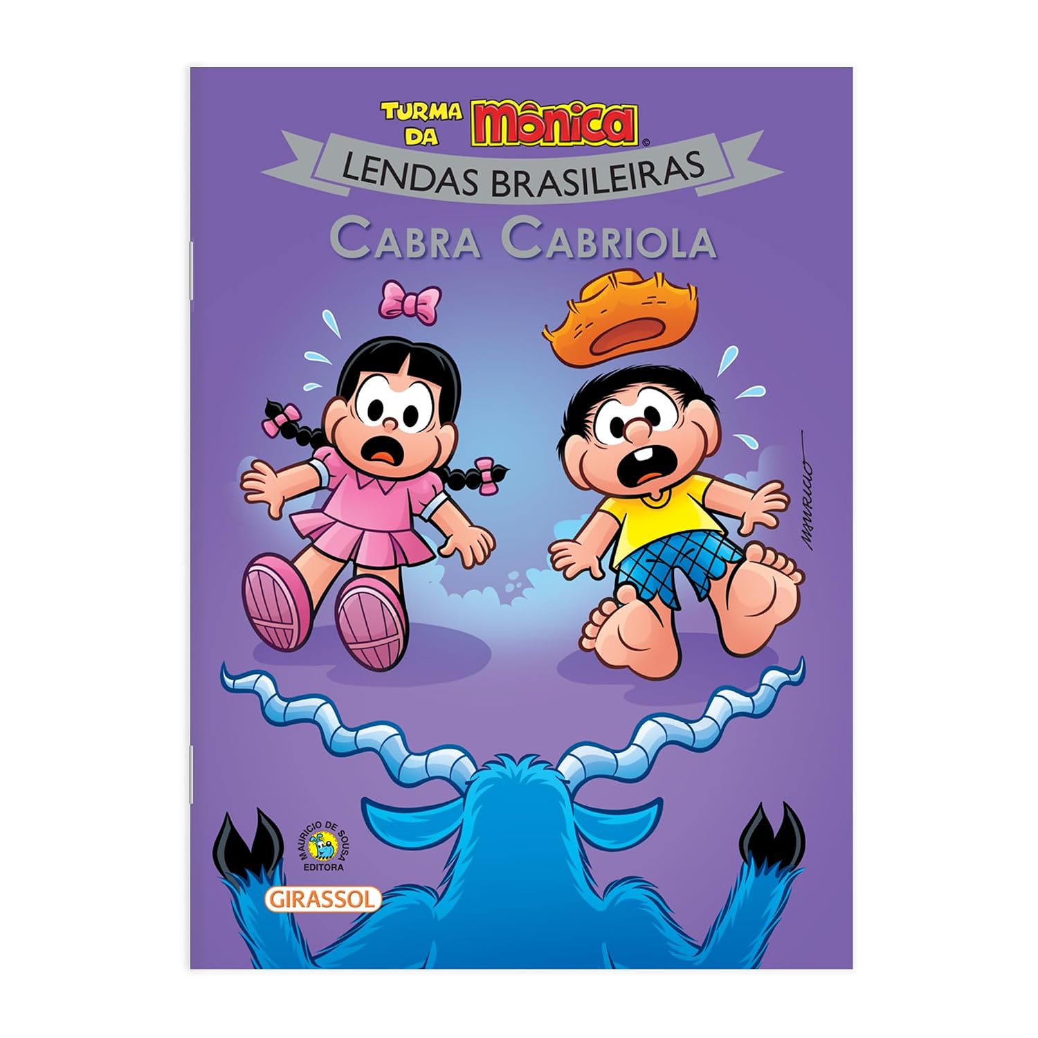Turma da Mônica Lendas Brasileiras: Cabra Cabriola Capa de livro infantil Turma da Mônica com crianças e cabra azul