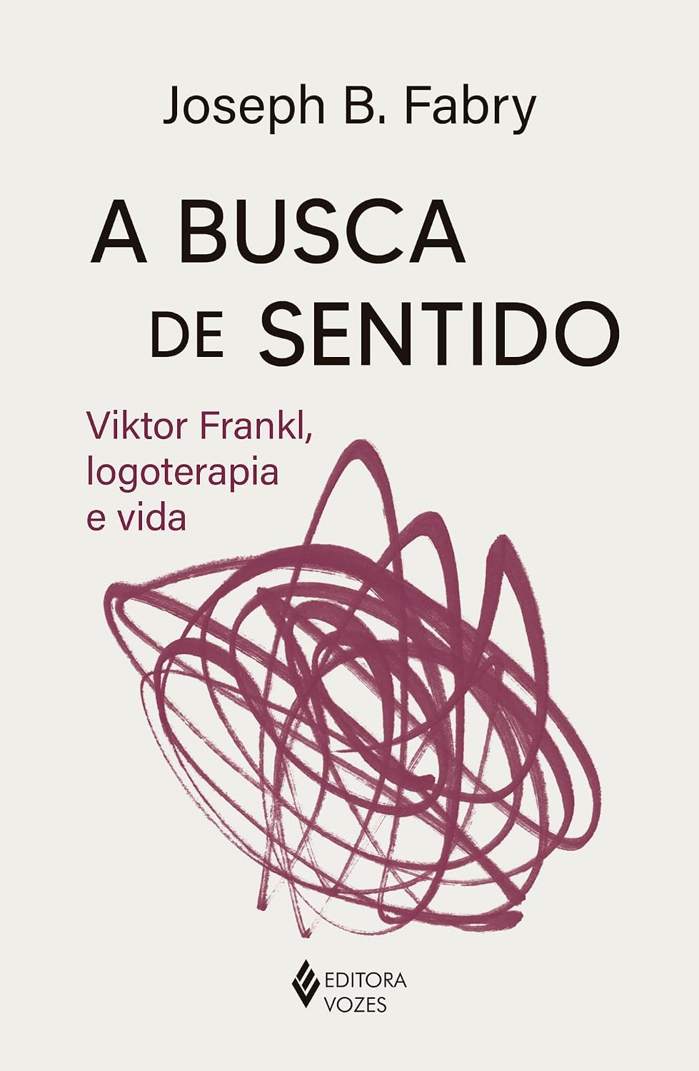 A Busca de Sentido Capa de livro A BUSCA DE SENTIDO com texto e desenho abstrato roxo