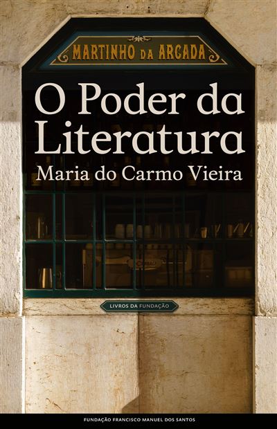 O Poder da Literatura: Café Martinho da Arcada (1984-1992) Capa de livro O Poder da Literatura com janela falsa e texto em branco e amarelo