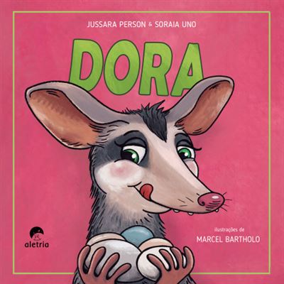 Dora Capa de livro infantil com personagem Dora segurando ovos coloridos