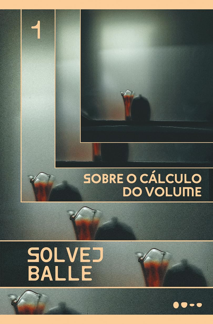 Sobre o cálculo do volume v.1 Design gráfico com jarra de vidro e texto em português sobre cálculo do volume.
