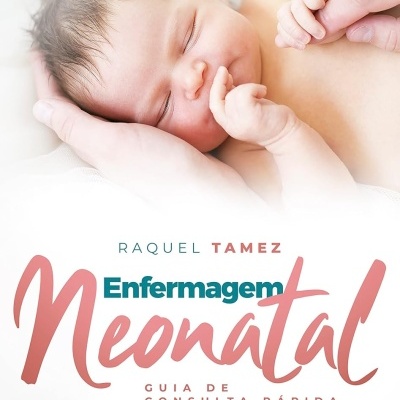 Capa de livro com bebé e texto Enfermagem Neonatal