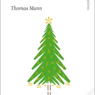 Capa de livro Os Buddenbrook com árvore de Natal estilizada e texto