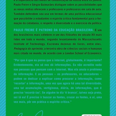 Capa verde com texto em português, assinatura azul e código de barras