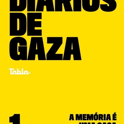 Capa de livro amarela com texto Preto e branco