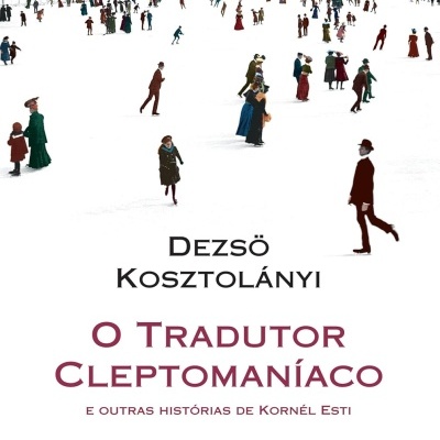 Capa de livro com pessoas a patinar no gelo e texto O TRADUTOR CLEPTOMANÍACO