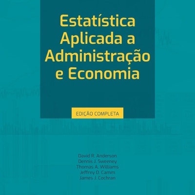 Capa de livro de estatística aplicada a administração e economia da editora Cengage