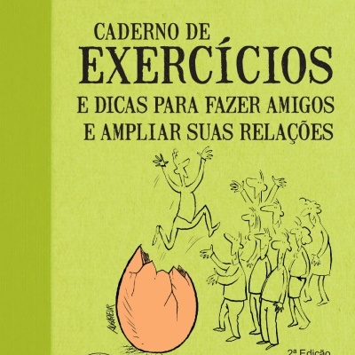 Capa de livro verde limão com título e ilustração de ovo partido e figuras humanas.