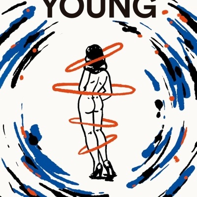 Capa de livro com título FERNANDA YOUNG O EFEITO URANO e ilustração de mulher com anéis laranja
