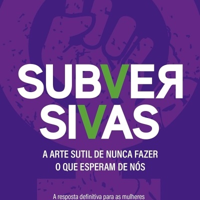 Capa de livro roxa com título e texto em branco e verde, e símbolo de punho fechado ao fundo.
