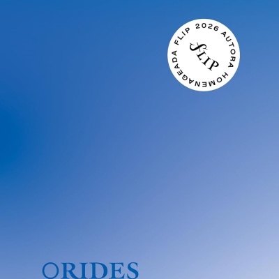 Capa azul de livro com título ALBA e autor ORIDES FONTELA, selo FLIP 2026 e marca hedra