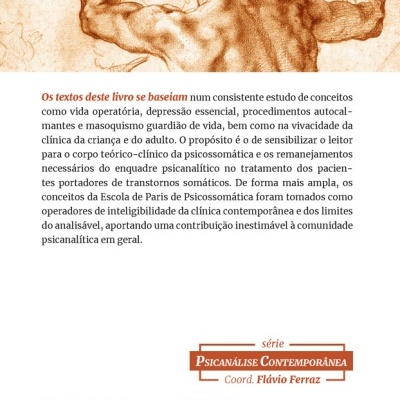 Contracapa de livro com texto explicativo, ilustração anatômica, ISBN, QR code e logos.