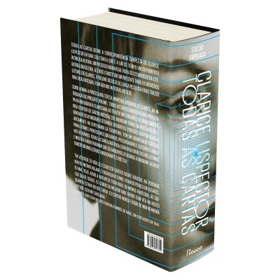 Livro capa dura preto e branco com rosto e texto Clarice Todos as Cartas