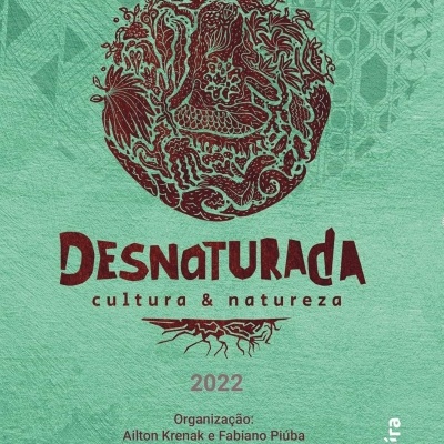 Capa de livro com texto DESNATURADA cultura & natureza e design decorativo