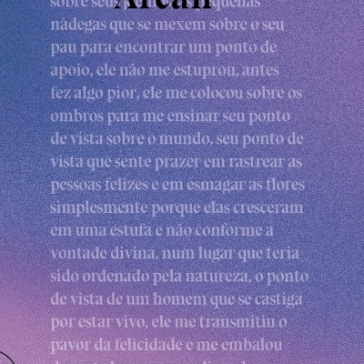 Capa do livro Puta de Nelly Arcan com fundo roxo texturizado e texto em português.