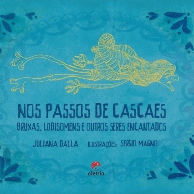 Capa azul de livro com ilustração amarela e texto em português.