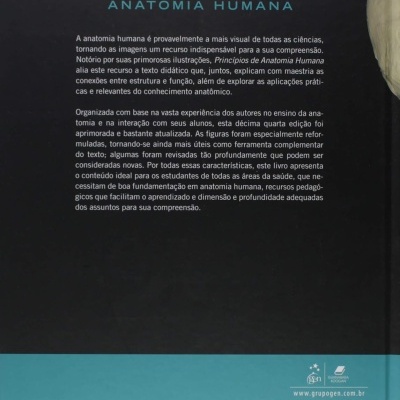 Contracapa de livro sobre anatomia humana com texto e código de barras.