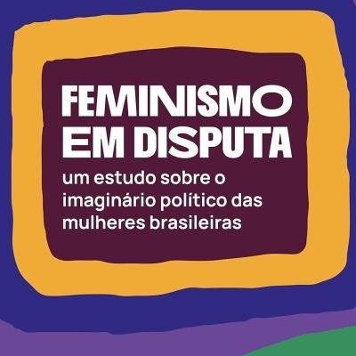 Capa de livro colorida com texto relacionado ao feminismo em português.