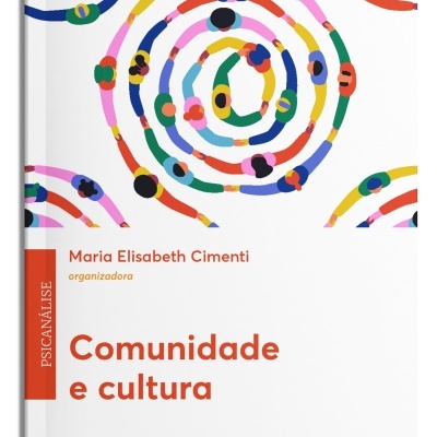 Capa de livro branca com pessoas coloridas em círculos e texto em laranja e preto