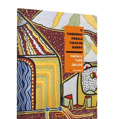 Livro com capa colorida e texto em português