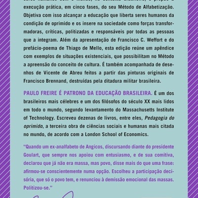 Parte traseira de livro com texto em português, assinatura e código de barras.
