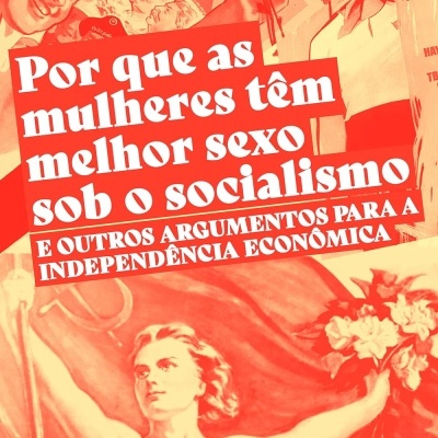 Capa de livro com ilustrações femininas em tom retro e texto sobre socialismo.