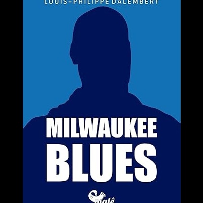 Capa do livro Milwaukee Blues com fundo azul e silhueta escura