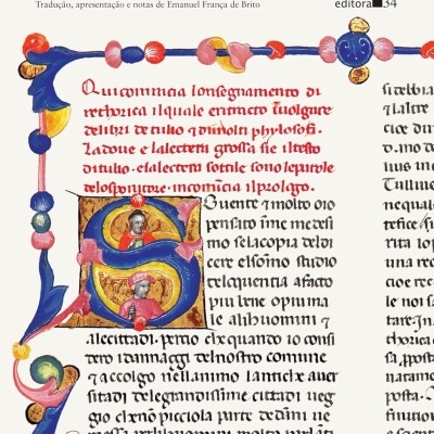 Capa de livro com título e texto manuscrito decorativo antigo.