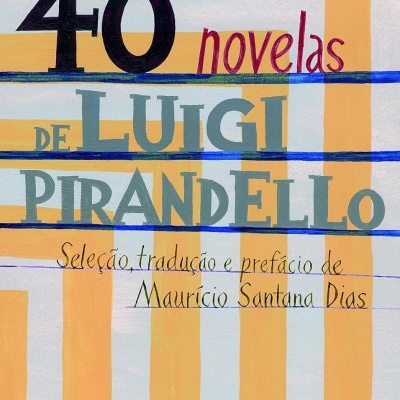 capa de livro com padrão riscas amarelas e brancas e textos variados