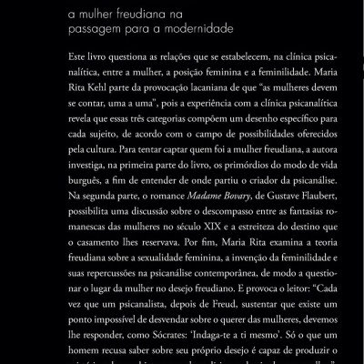 Capa traseira de livro com texto em cor branca e rosa sobre fundo preto, resumo e selo da editora BUOBOOKS.