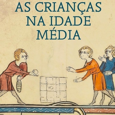 Capa de livro com título As Crianças na Idade Média e ilustração medieval