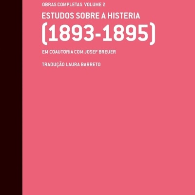 Capa de livro cor de rosa e preta com texto branco, título SIGMUND FREUD ESTUDOS SOBRE A HISTERIA