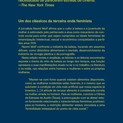 Contracapa de livro azul escuro com texto amarelo e código de barras