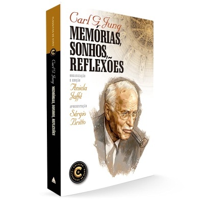 Capa do livro Memórias, Sonhos, Reflexões de Carl G. Jung com ilustração e texto