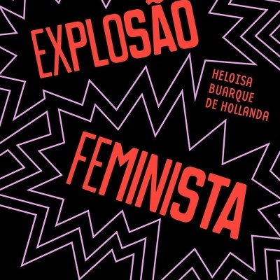 Capa de livro EXPLOSÃO FEMINISTA em preto, vermelho e lilás