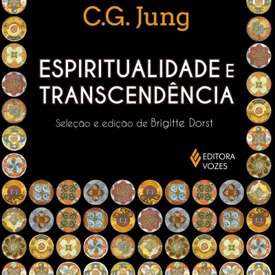 Capa do livro ESPIRITUALIDADE E TRANSCENDÊNCIA de C.G. Jung com decoração circular colorida e fundo preto