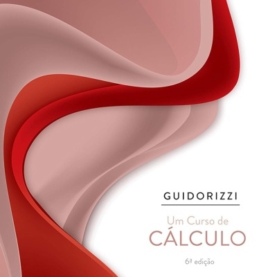 Capa de livro curso de cálculo com formas abstratas em vermelho e rosa