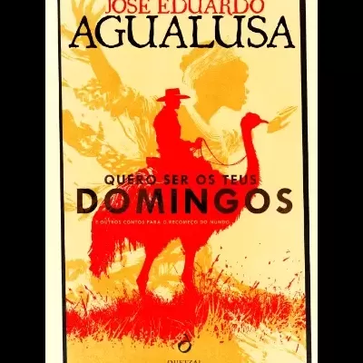 Capa de livro com ilustração vermelha de pessoa em avestruz e texto de título e autor