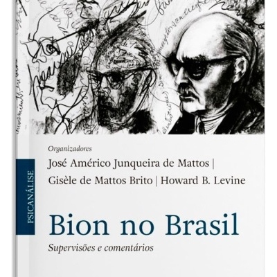 Capa do livro Bion no Brasil com desenhos de rostos e texto em português.