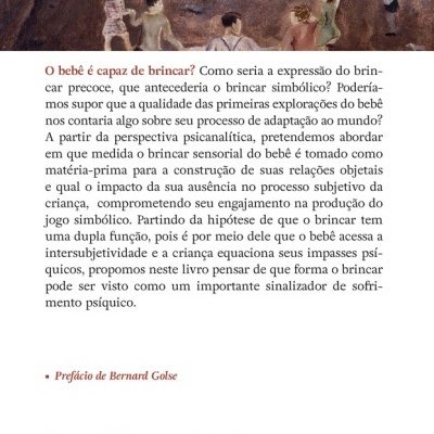 Parte traseira do livro com ilustração de crianças, texto em português, código de barras e logotipo Blucher