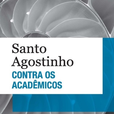 Capa de livro Santo Agostinho Contra os Acadêmicos com imagem de concha em espiral